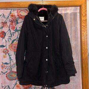 The classic black in black parka nwot